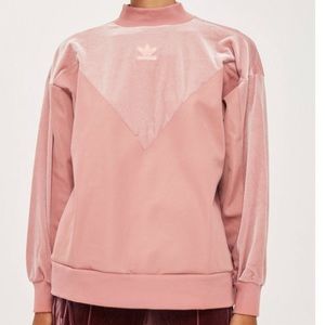 Adidas pink velvet boyfriend sweater